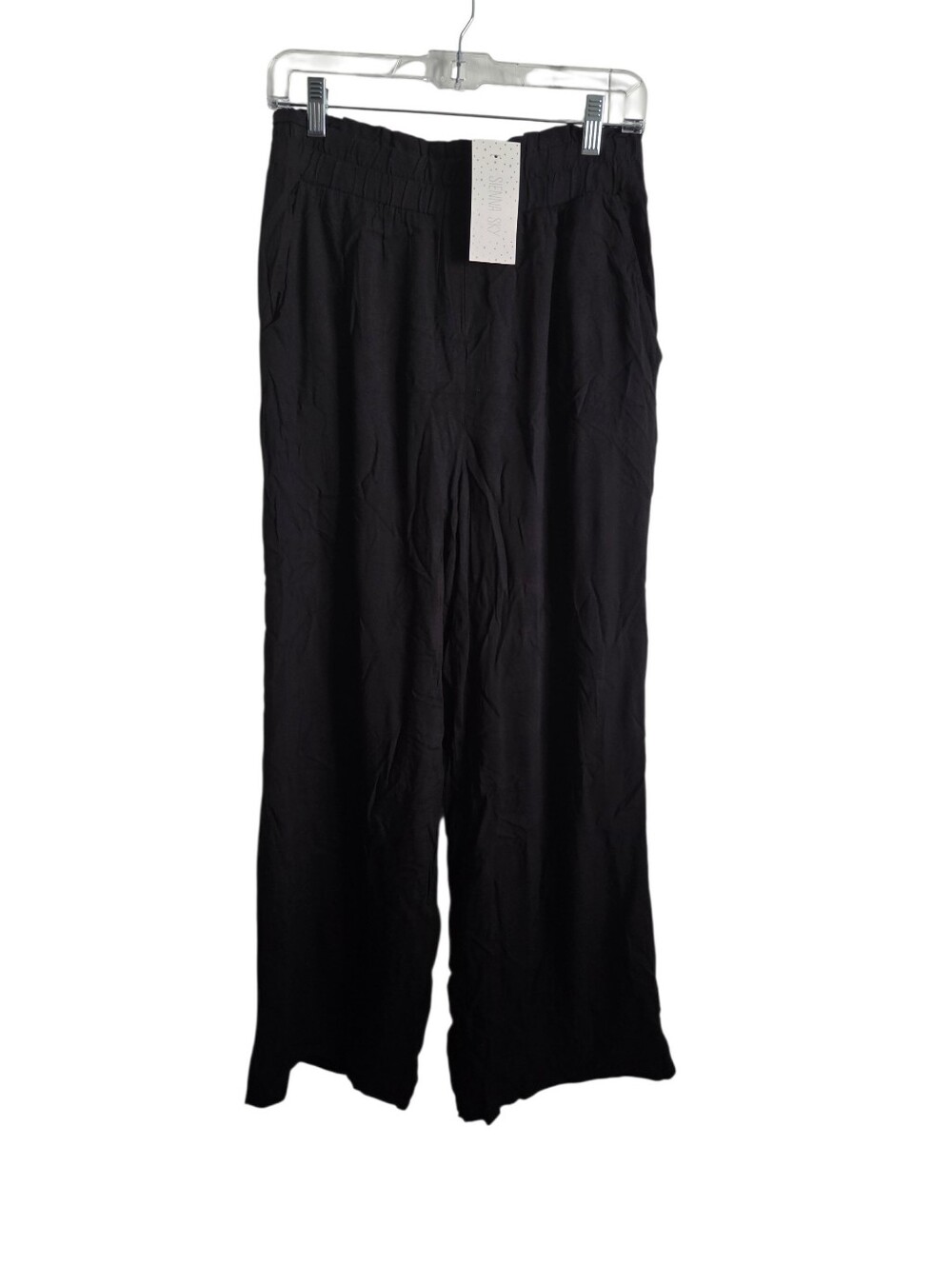 Sienna Sky NWT Wide Leg Elastic Waist Pants in Black sz LARGE